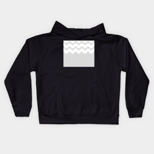 Zigzag geometric pattern - gray and white. Kids Hoodie